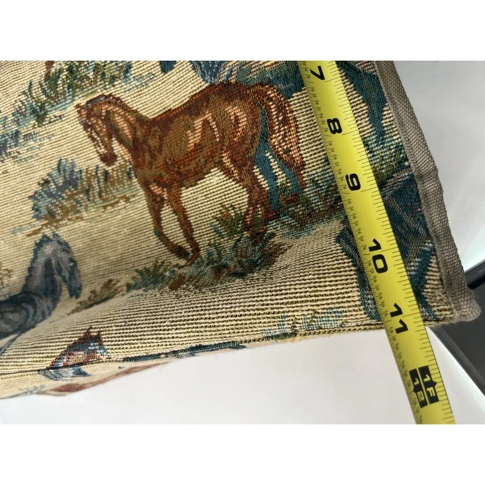 Jade Vintage Horse Tote Bag with Change Purse Brocade Shoulder Strap 12"x 11"x5" - Picture 2 of 4